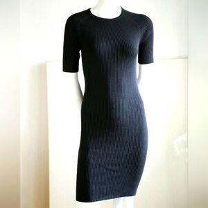 Everlane Black Knit Ribbed Sweater Dress Size S
